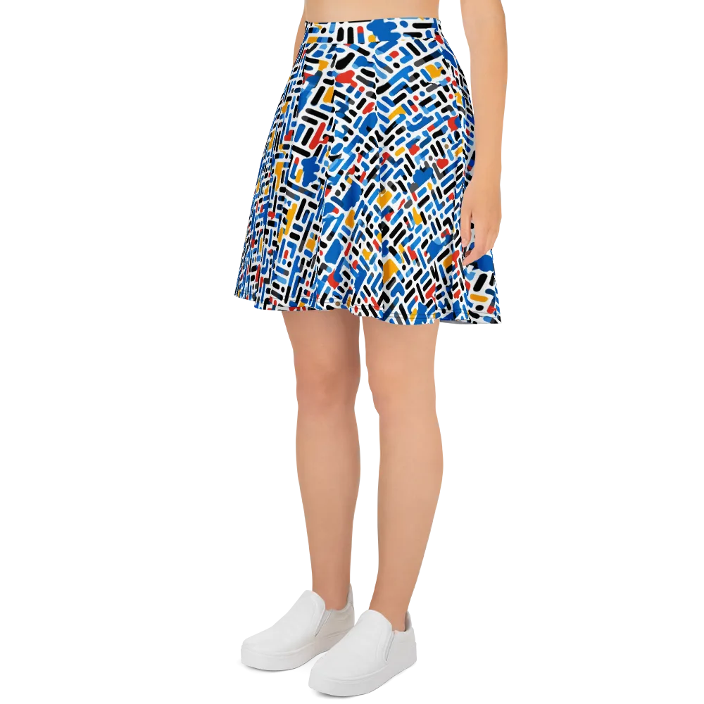 Cobalt Counterpoint on Skater Skirt — Left