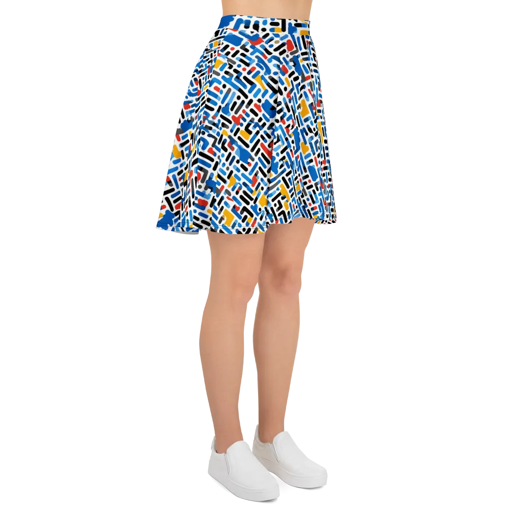 Cobalt Counterpoint on Skater Skirt — Right