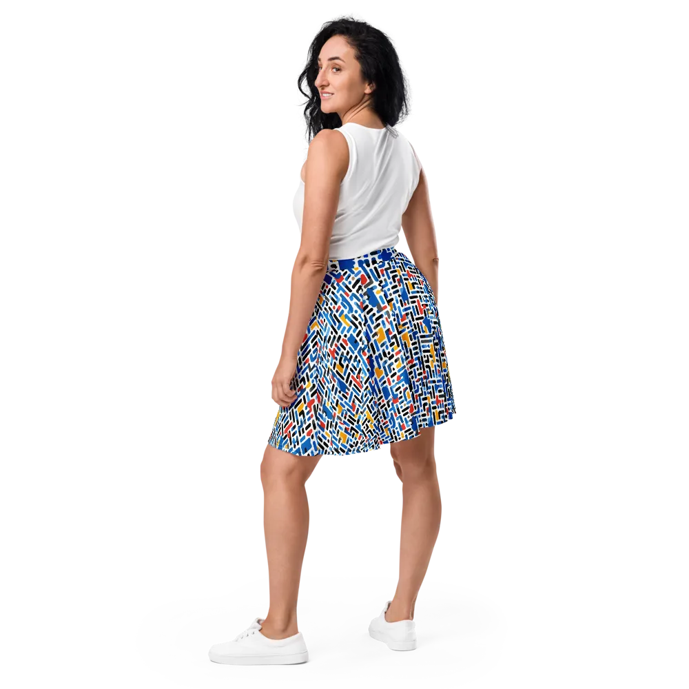 Cobalt Counterpoint on Skater Skirt — Back