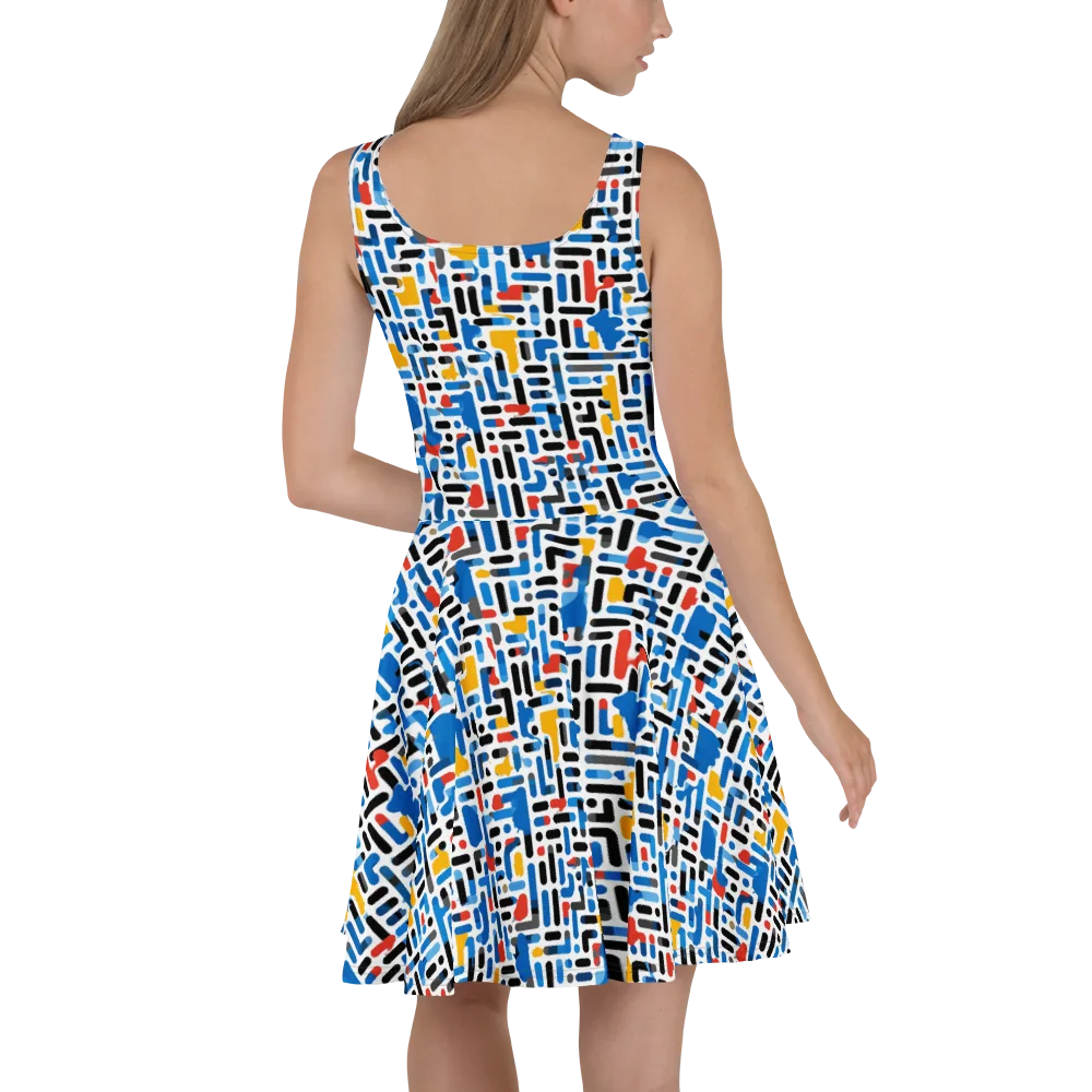 Cobalt Counterpoint on Skater Dress — Back