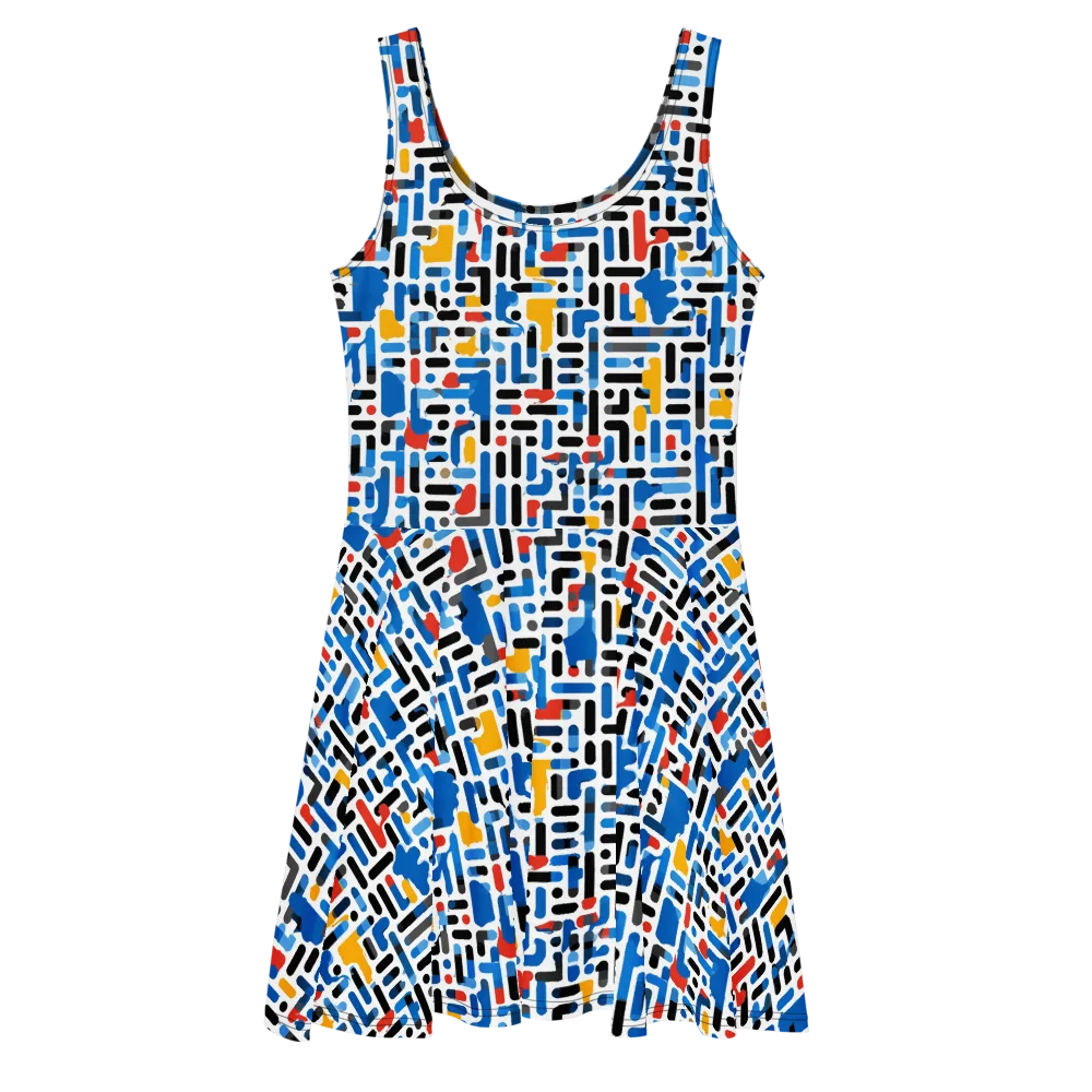 Cobalt Counterpoint on Skater Dress — Front