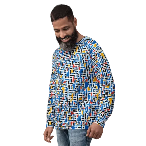 Cobalt Counterpoint on a Sweatshirt