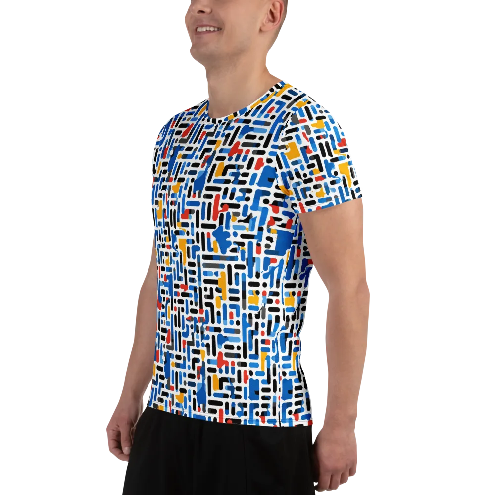 Cobalt Counterpoint on Men's Athletic T-Shirt — Left