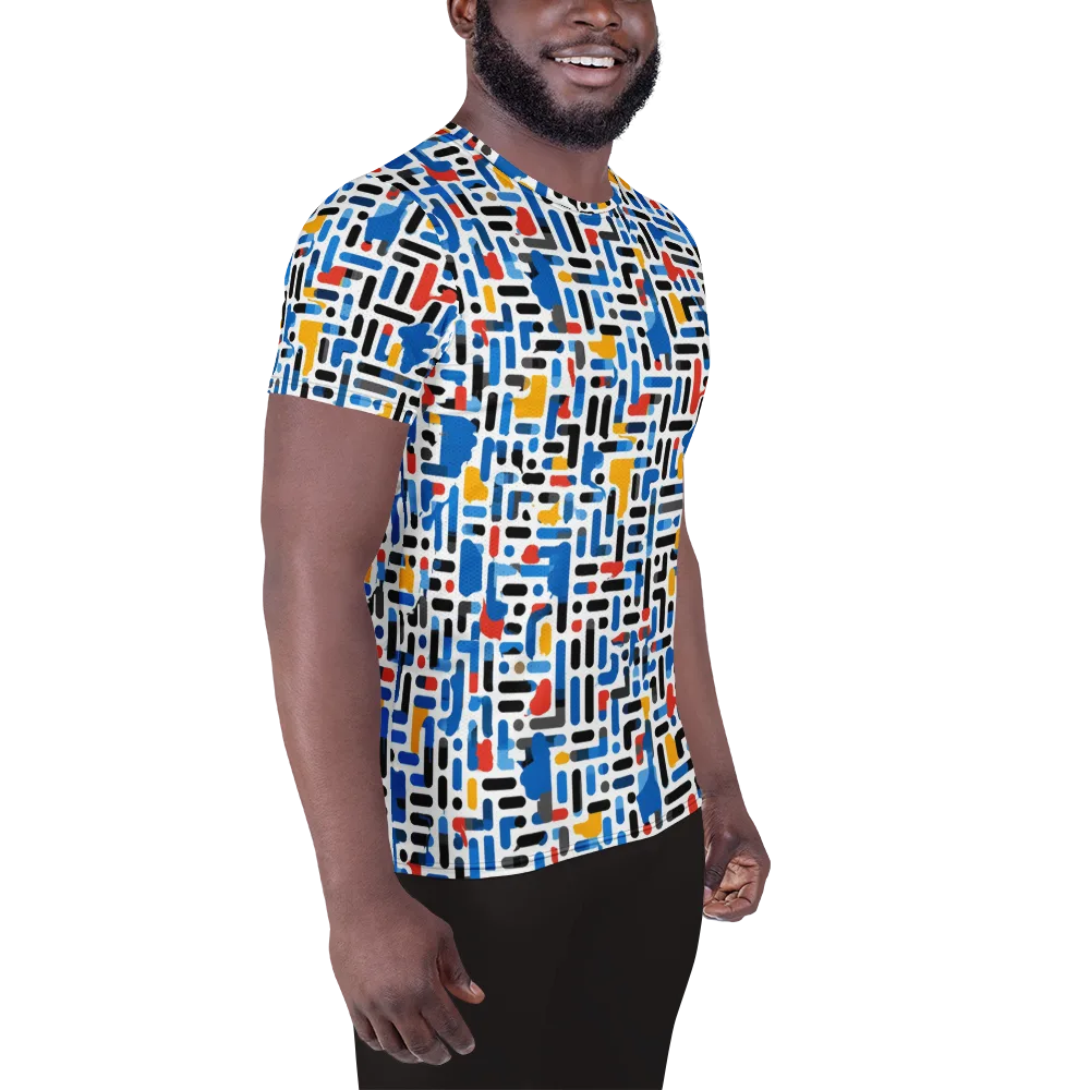 Cobalt Counterpoint on Men's Athletic T-Shirt — Right