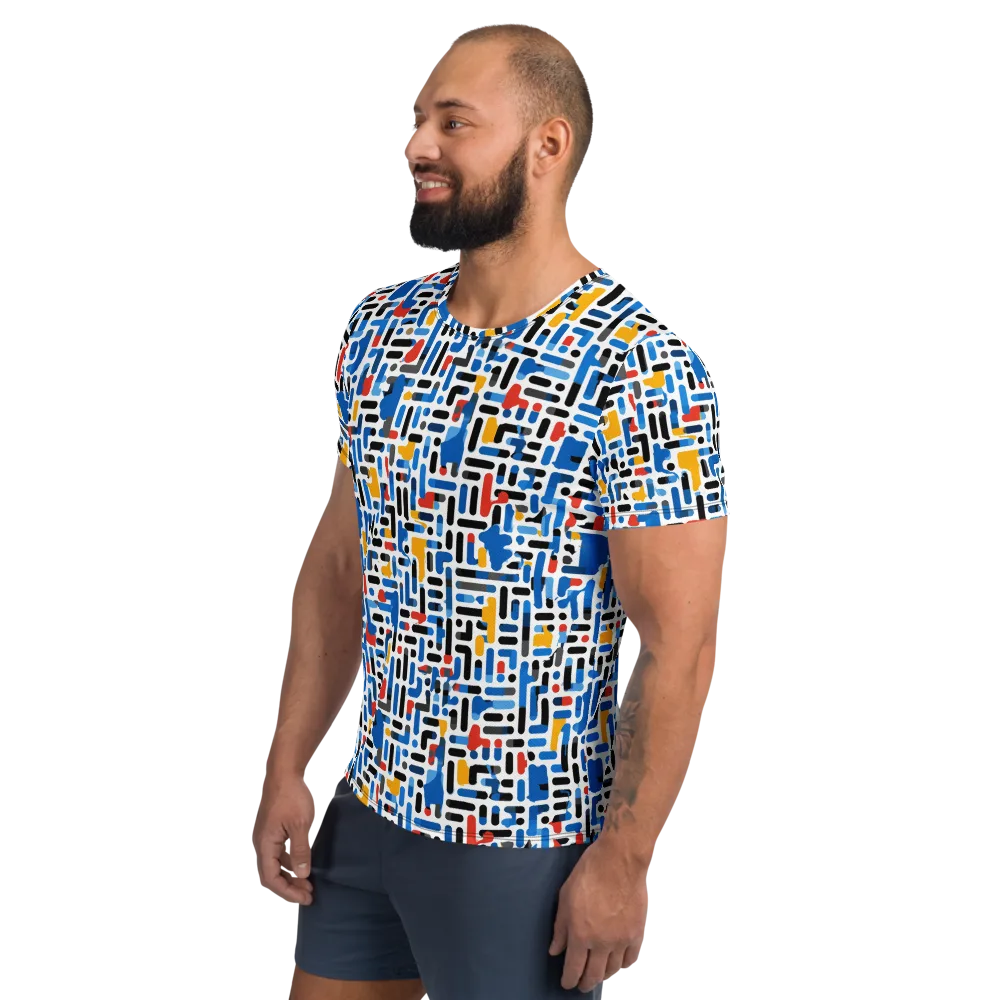 Cobalt Counterpoint on Men's Athletic T-Shirt — Left
