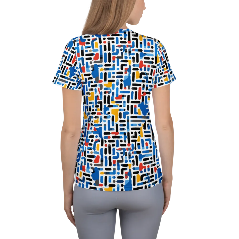 Cobalt Counterpoint on Women's Athletic T-Shirt — Back