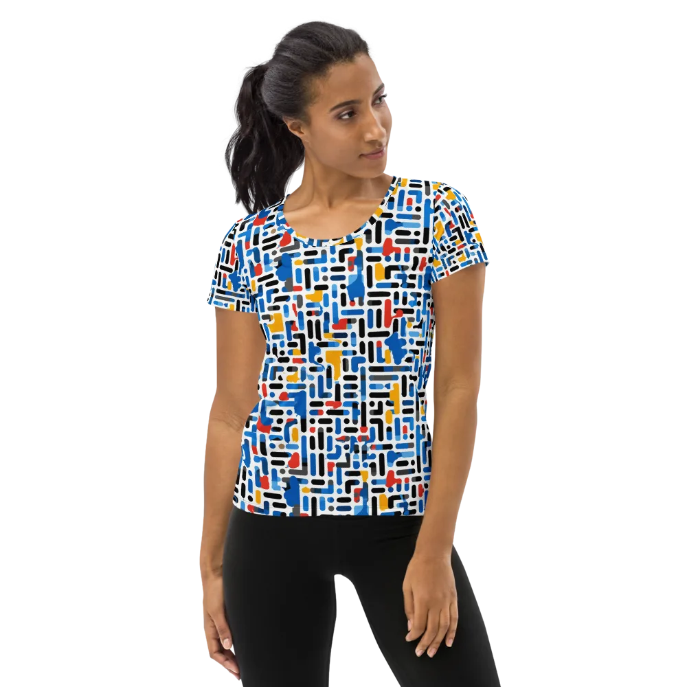 Cobalt Counterpoint on Women's Athletic T-Shirt — Front