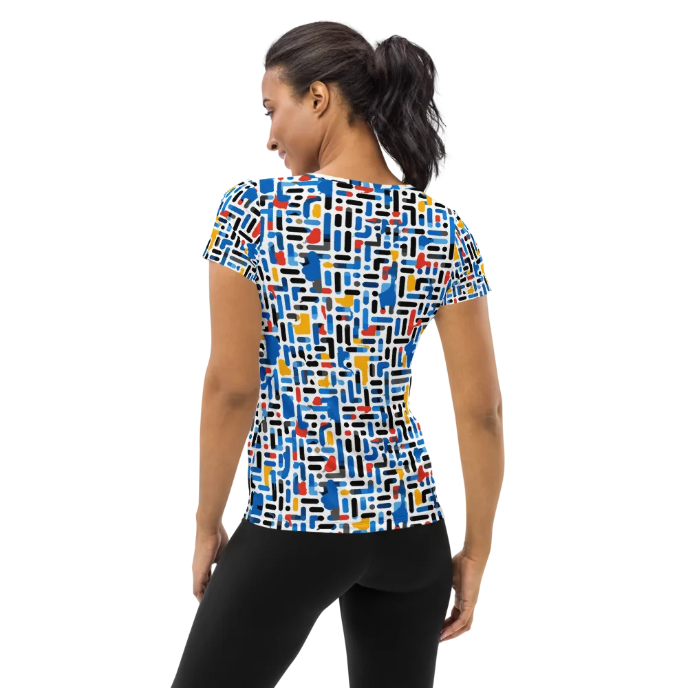 Cobalt Counterpoint on Women's Athletic T-Shirt — Back