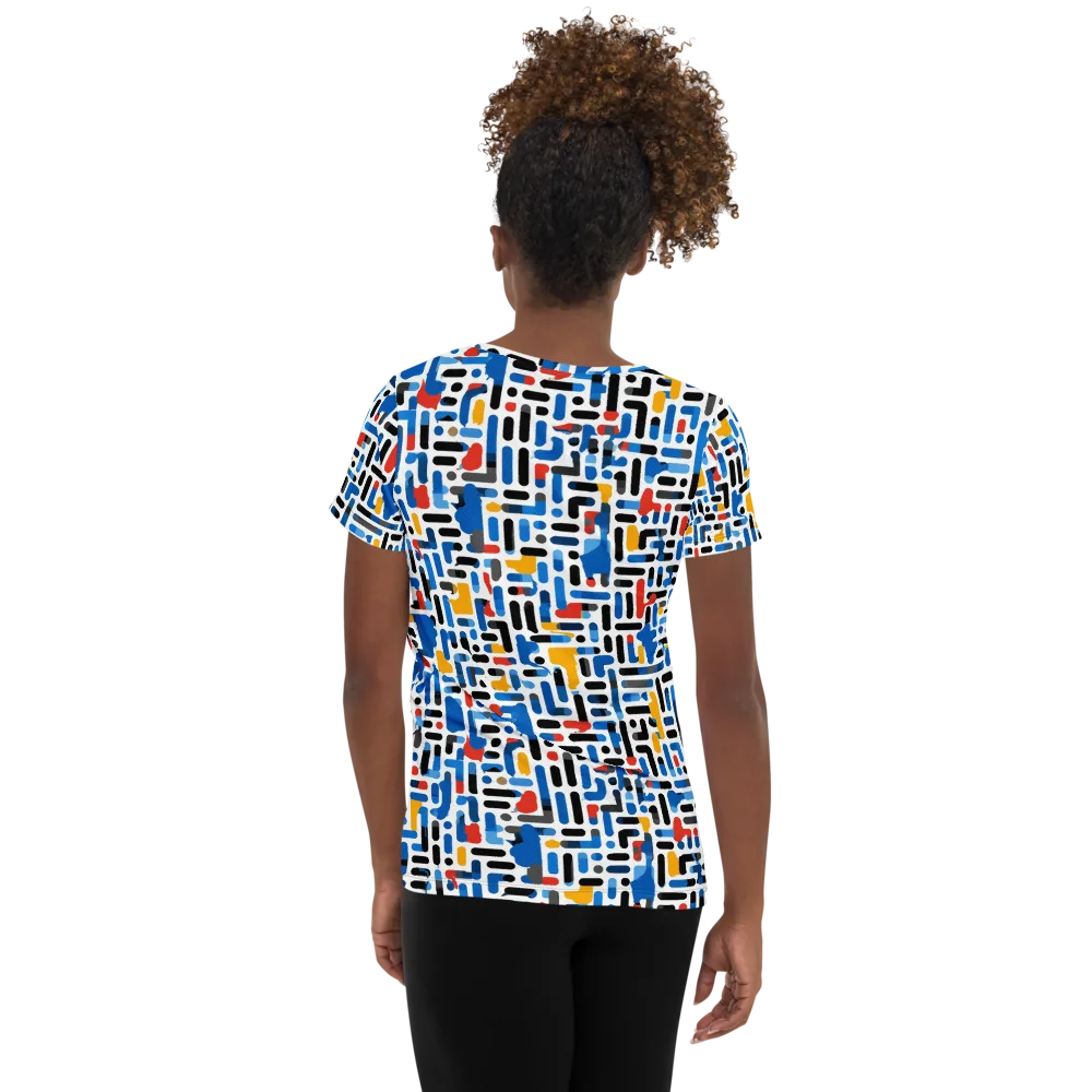 Cobalt Counterpoint on Women's Athletic T-Shirt — Back