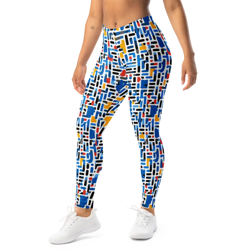 Cobalt Counterpoint on Leggings — Left Front