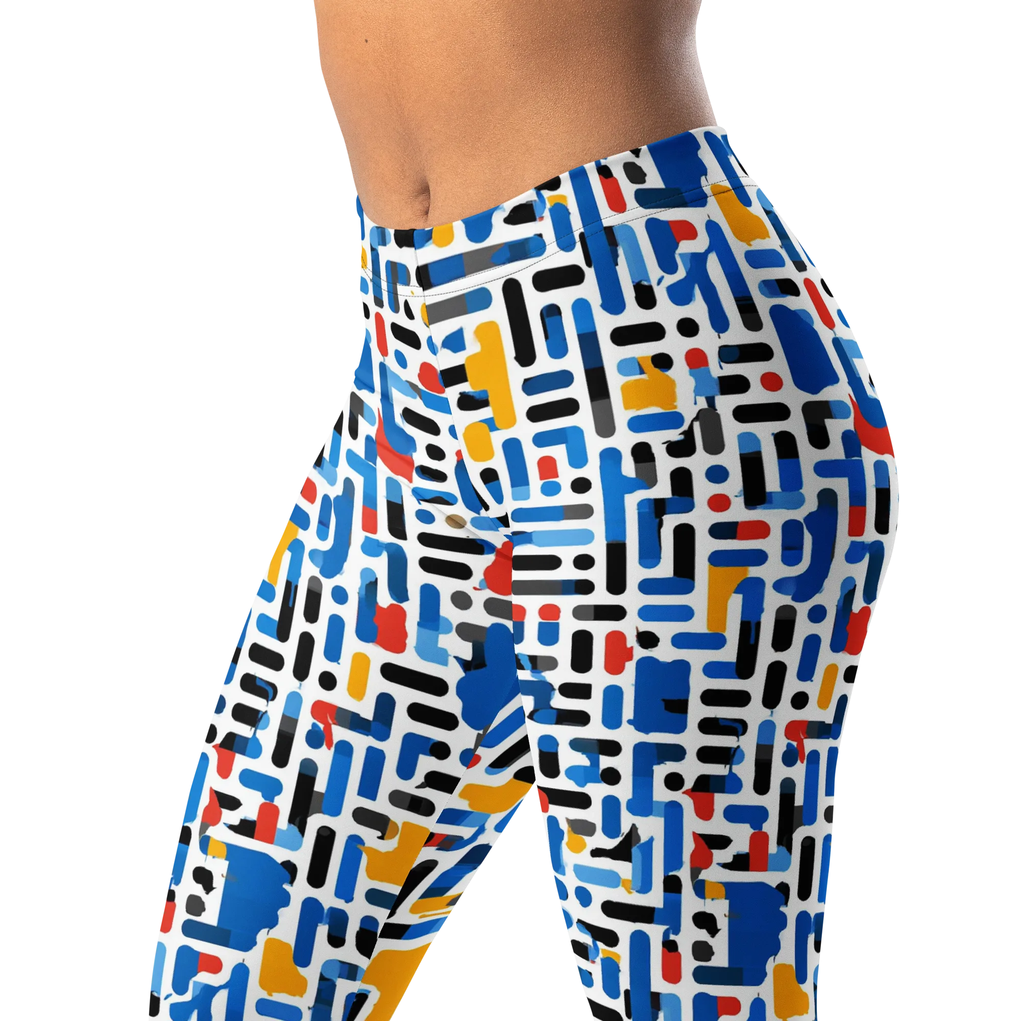 Cobalt Counterpoint on Leggings — Left Front