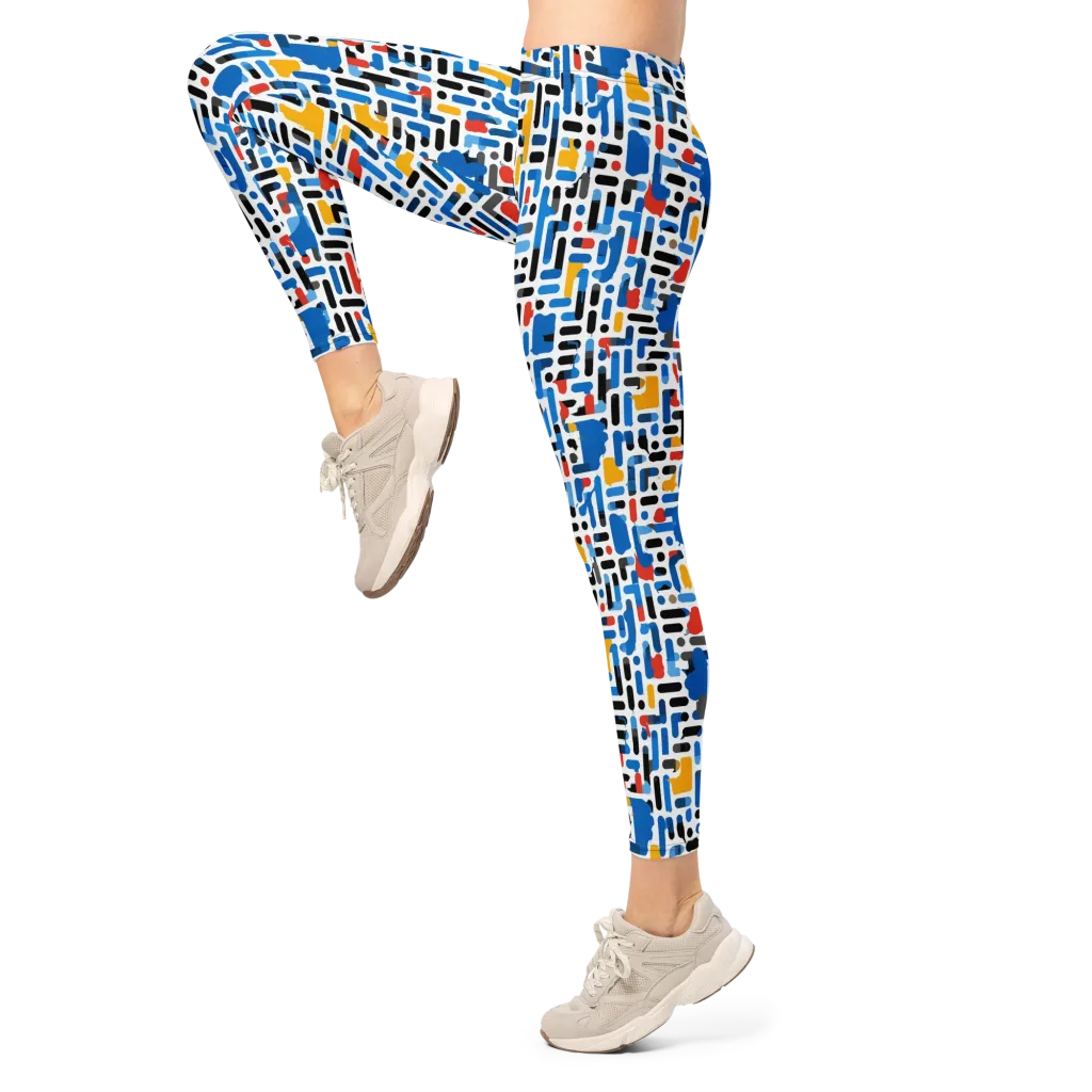 Cobalt Counterpoint on Leggings — Left