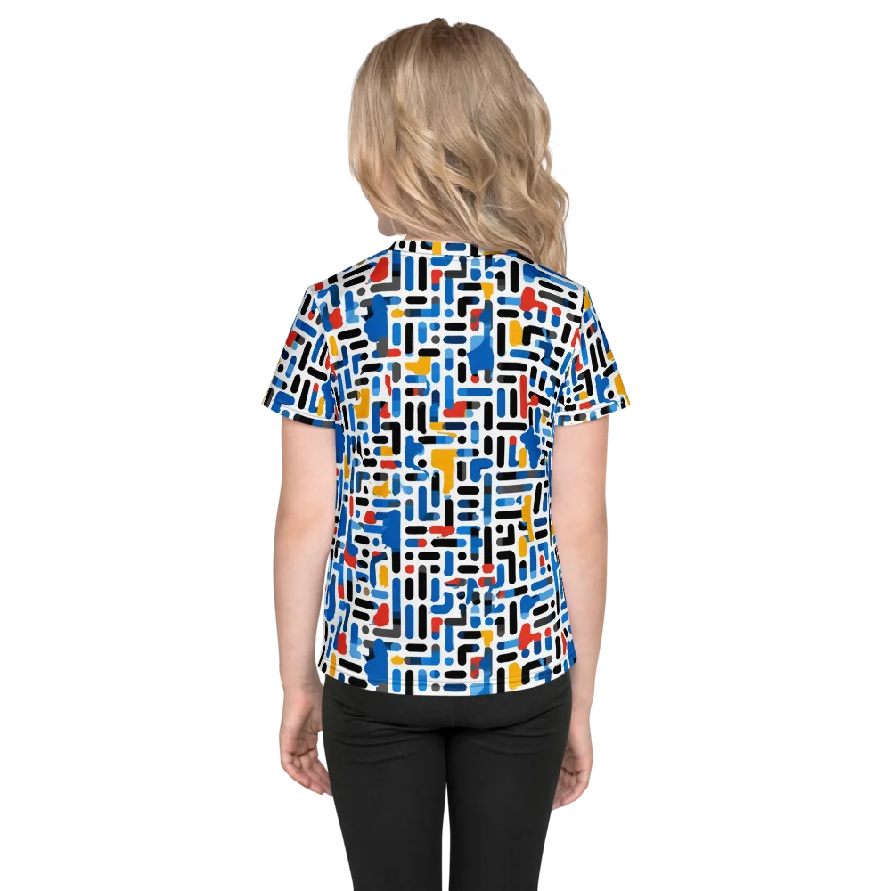 Cobalt Counterpoint on Kids Crew Neck T-Shirt — Back