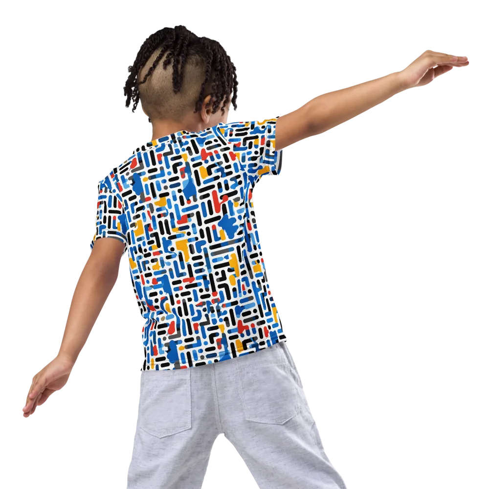 Cobalt Counterpoint on Kids Crew Neck T-Shirt — Back