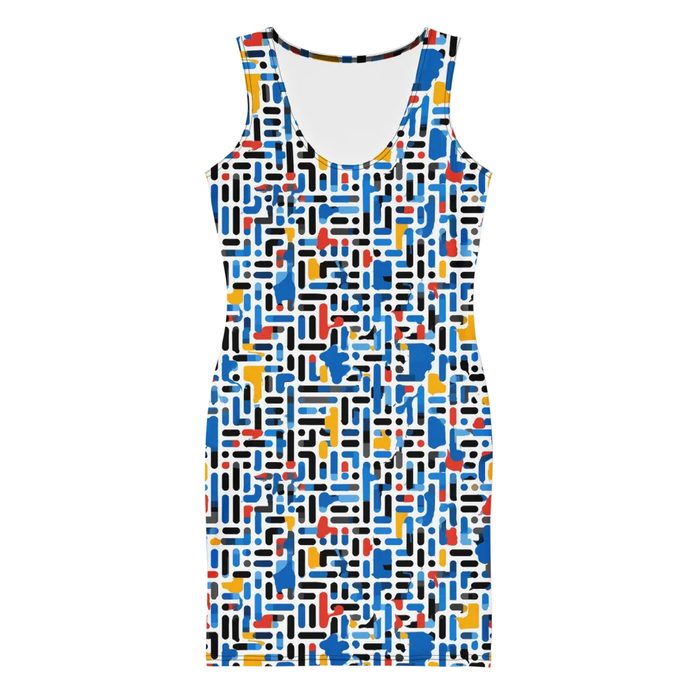 Cobalt Counterpoint on Bodycon Dress — Front