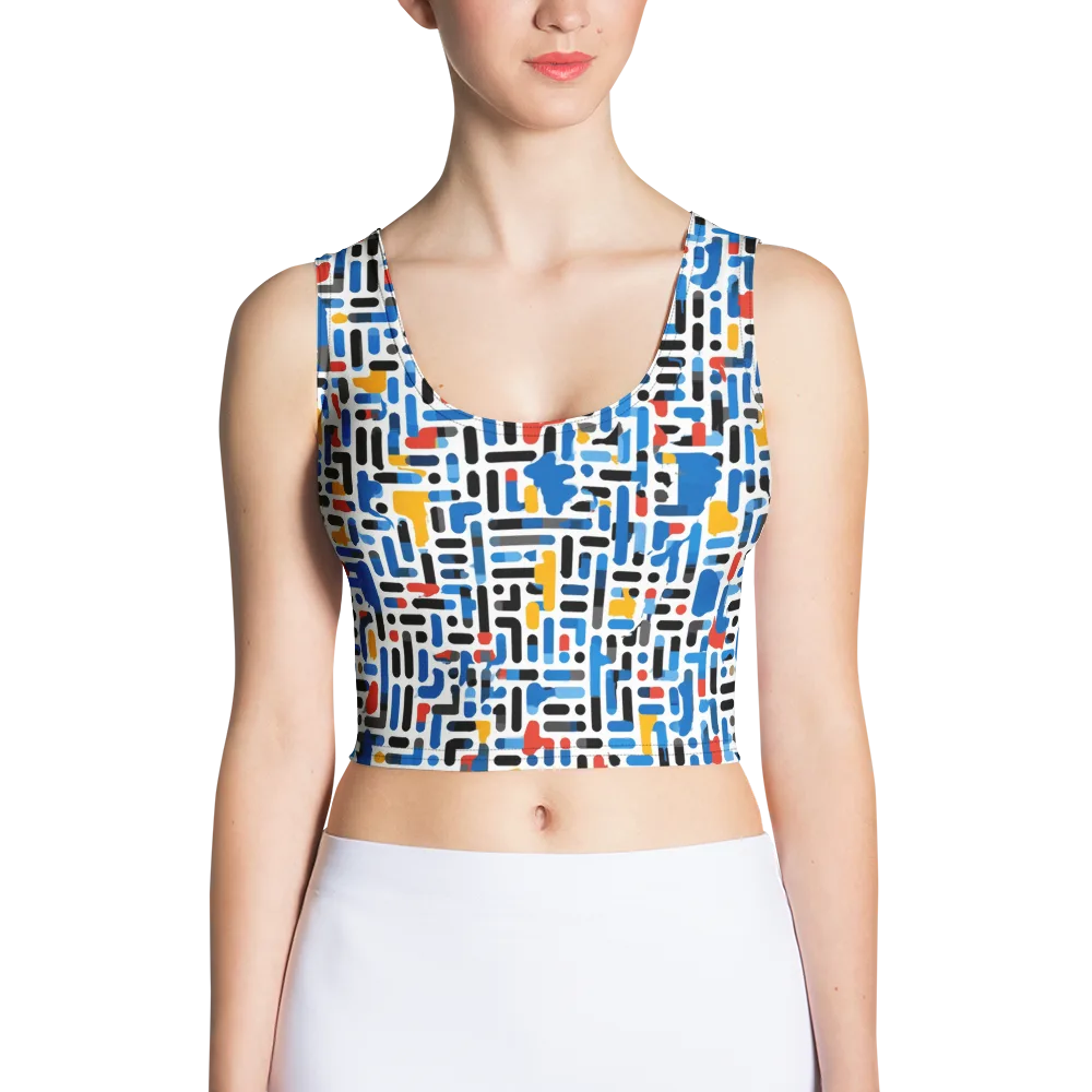 Cobalt Counterpoint on Crop Top — Front