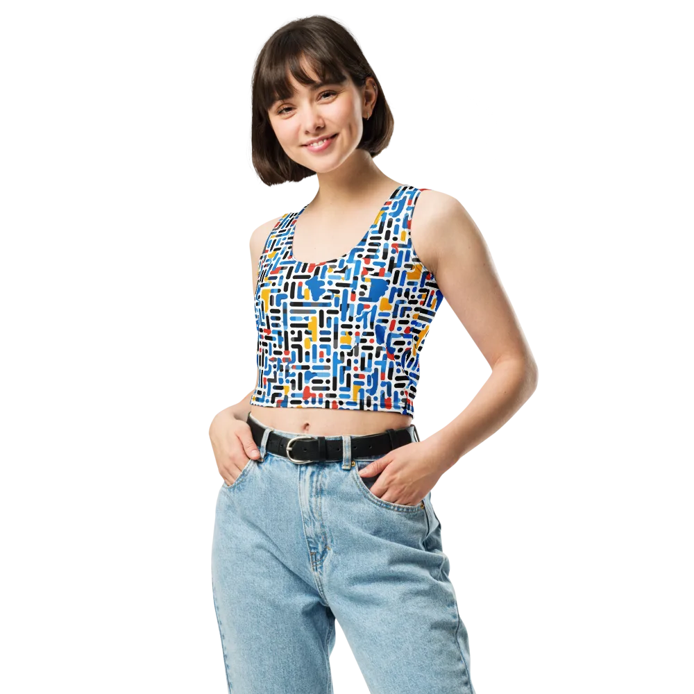 Cobalt Counterpoint on Crop Top — Front