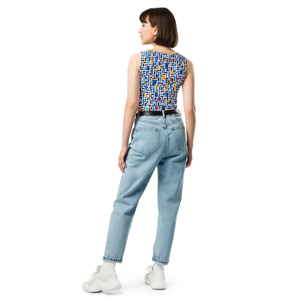 Cobalt Counterpoint on Crop Top — Back