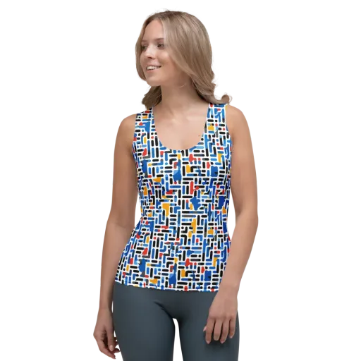 Cobalt Counterpoint on a Women's Tank Top