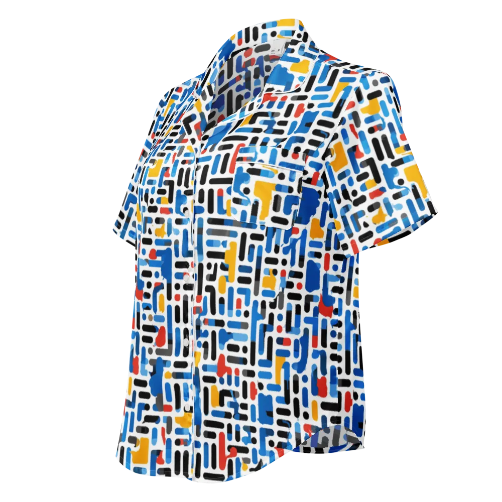 Cobalt Counterpoint on Women's Short Sleeve Pajama Top — Left Front