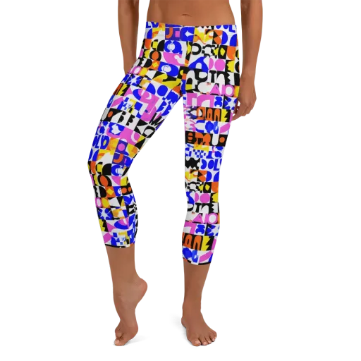 Chromatic Glyph Grid on a Capri Leggings