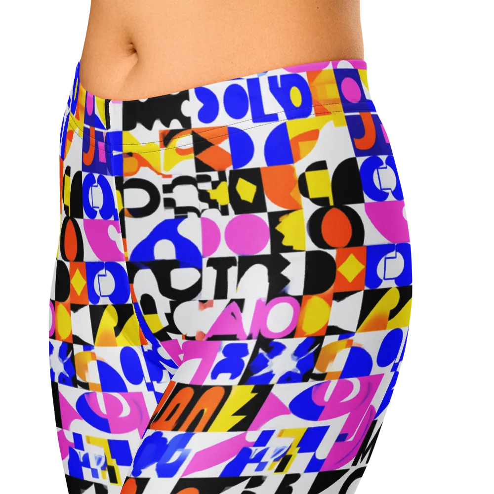 Chromatic Glyph Grid on Capri Leggings — Zoomed-in
