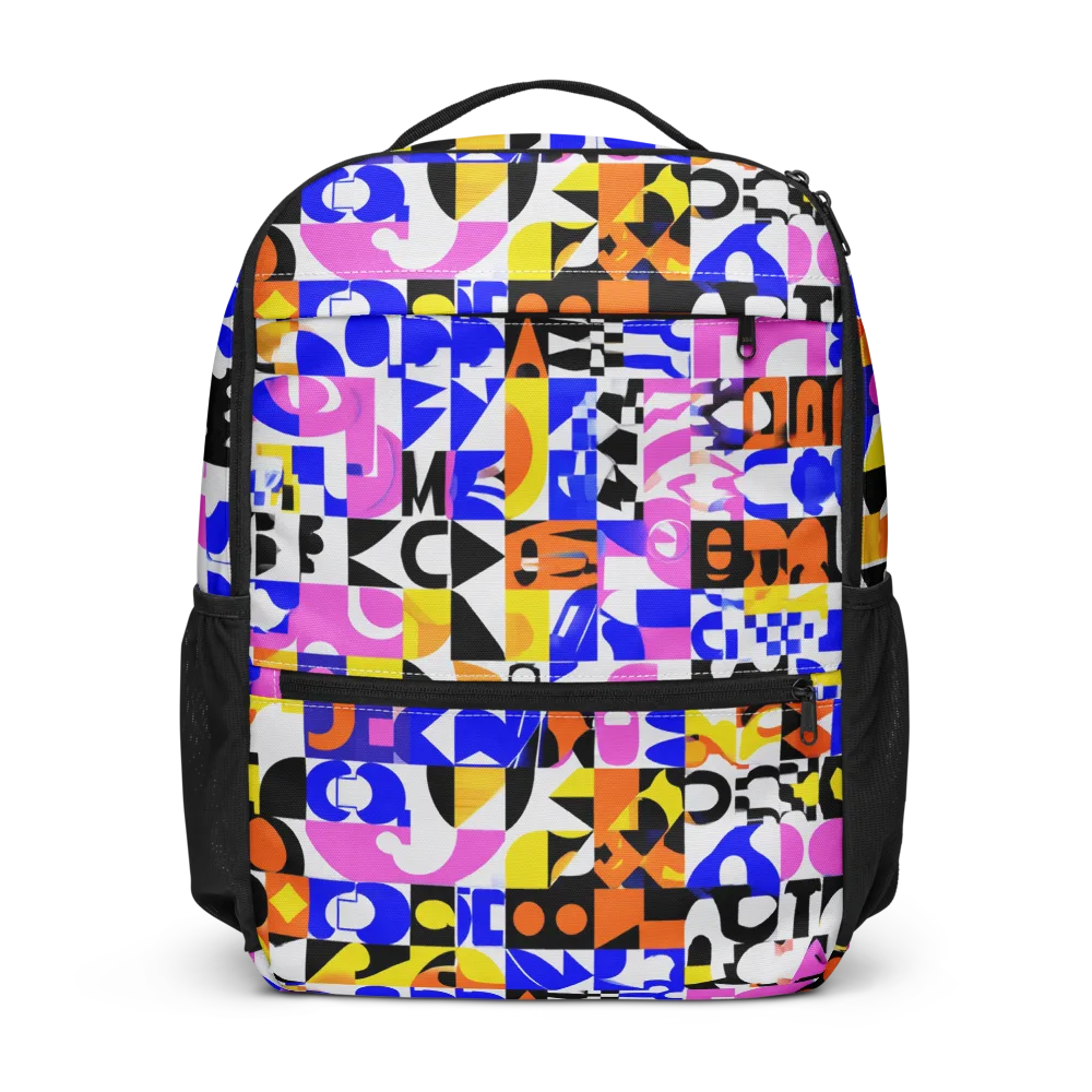 Chromatic Glyph Grid on Utility Backpack — Front