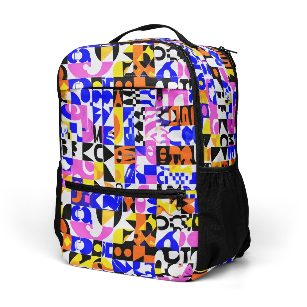 Chromatic Glyph Grid on Utility Backpack — Left Front