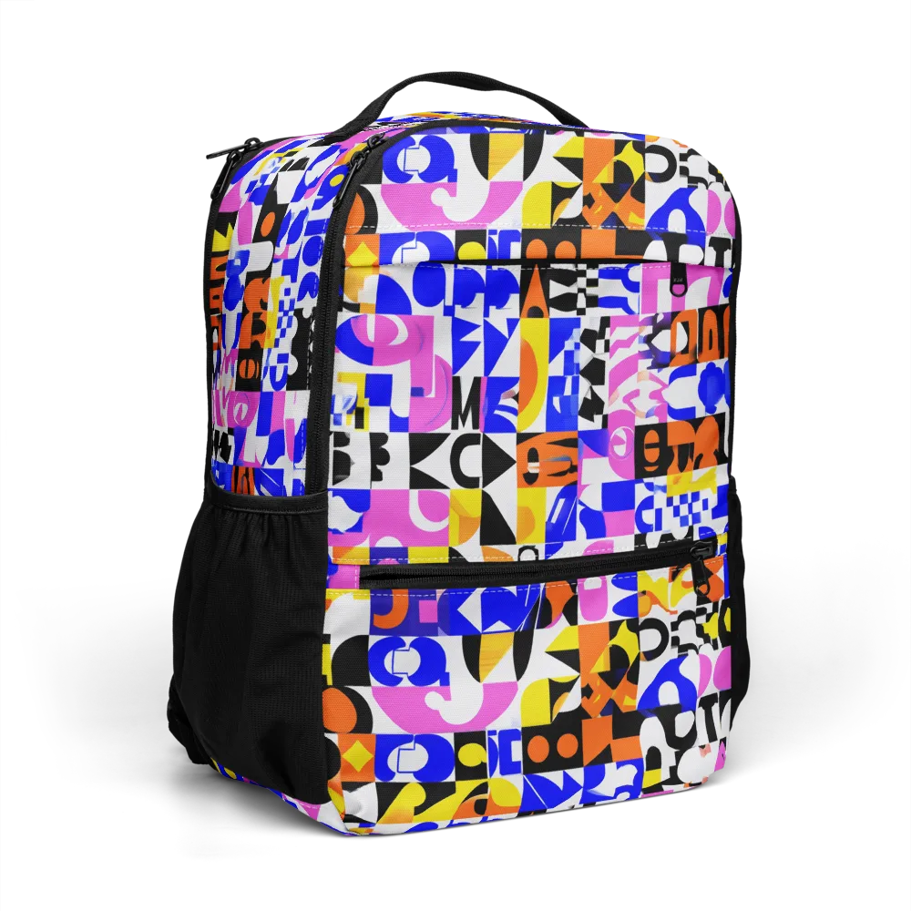 Chromatic Glyph Grid on Utility Backpack — Right Front