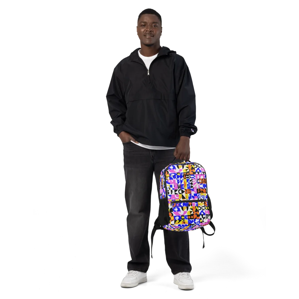 Chromatic Glyph Grid on Utility Backpack — Front