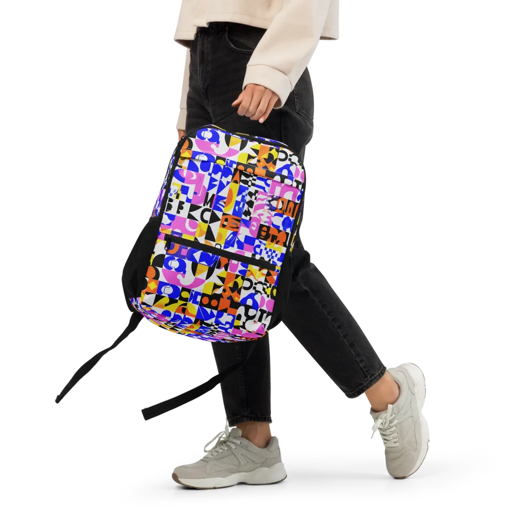 Chromatic Glyph Grid on Utility Backpack — Front