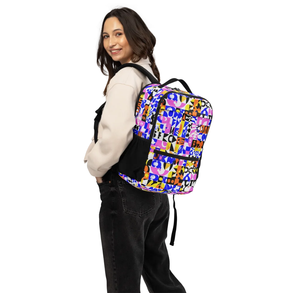 Chromatic Glyph Grid on Utility Backpack — Back