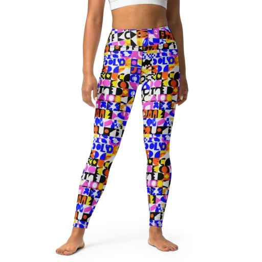 Chromatic Glyph Grid on a Yoga Leggings