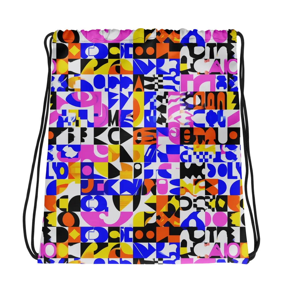 Chromatic Glyph Grid on Drawstring Bag — Photo