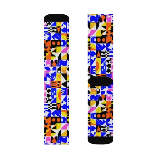 Chromatic Glyph Grid on a Socks