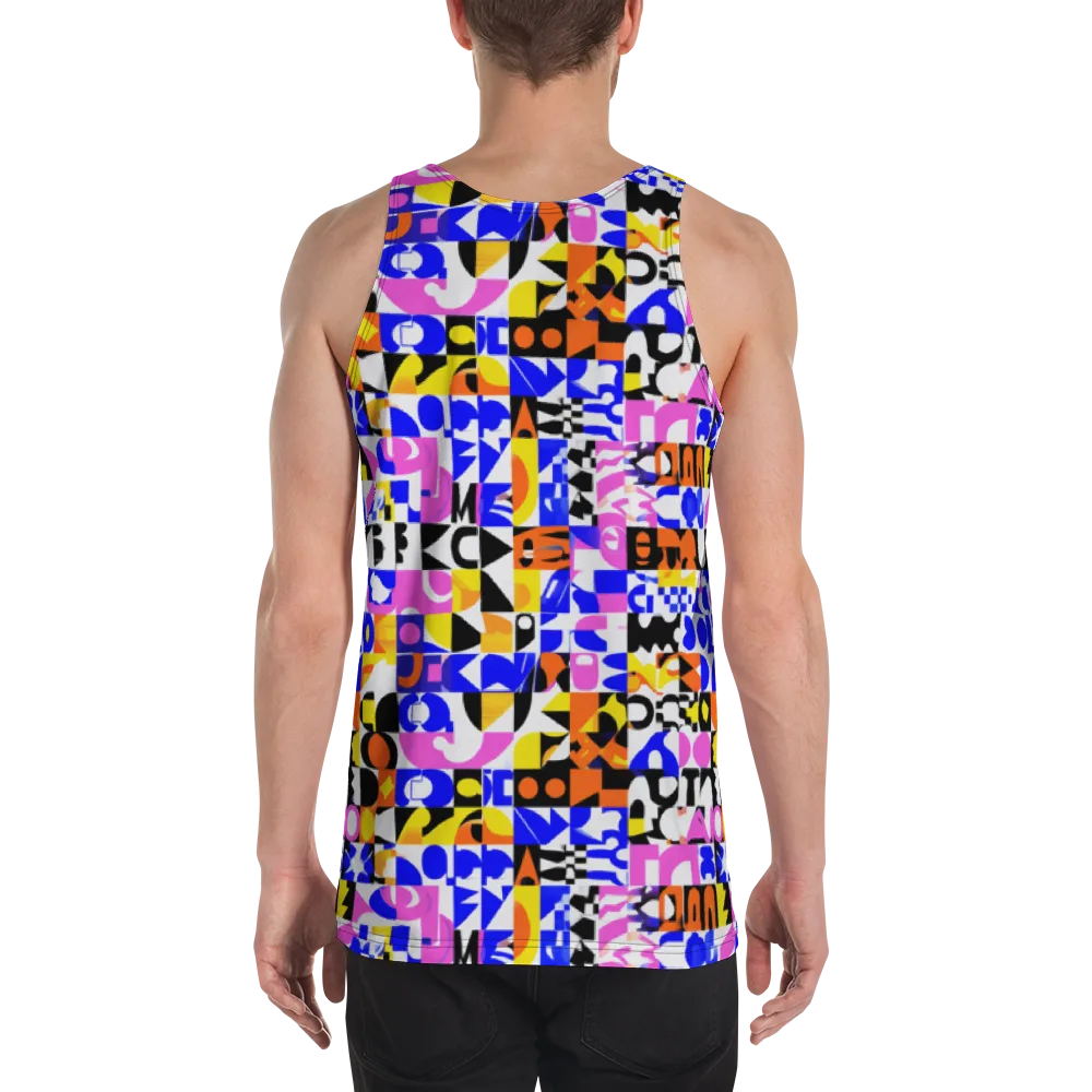 Chromatic Glyph Grid on Men's Tank Top — Back