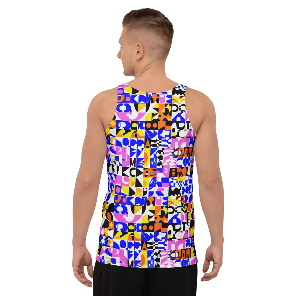 Chromatic Glyph Grid on Men's Tank Top — Back