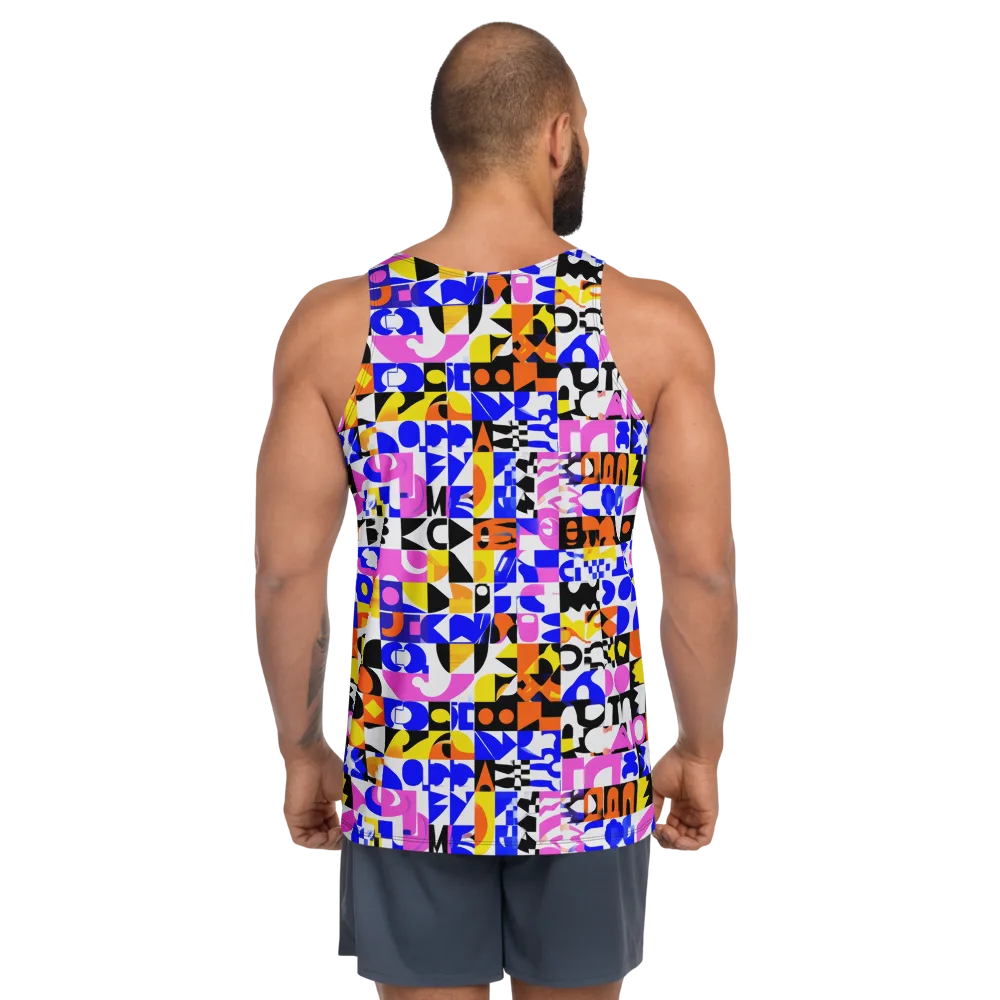 Chromatic Glyph Grid on Men's Tank Top — Back
