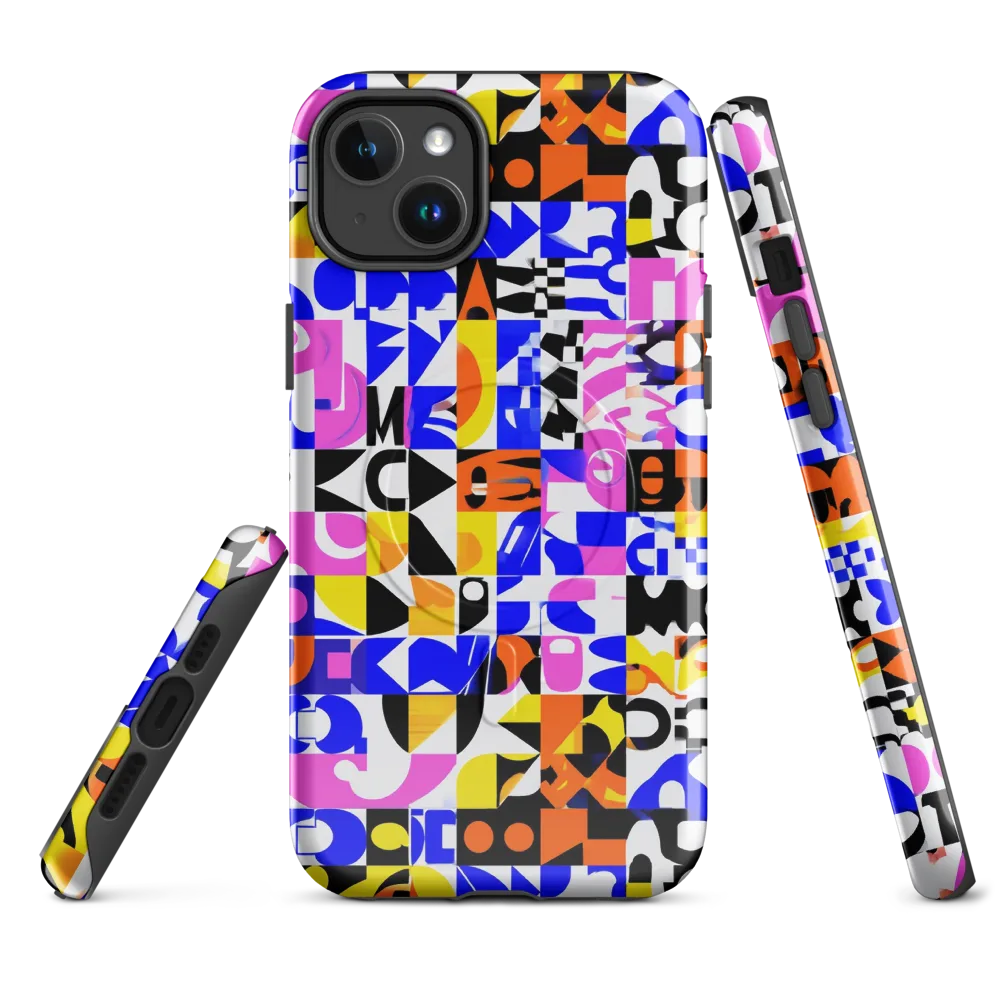 Chromatic Glyph Grid on MagSafe Tough Case for iPhone® — Front