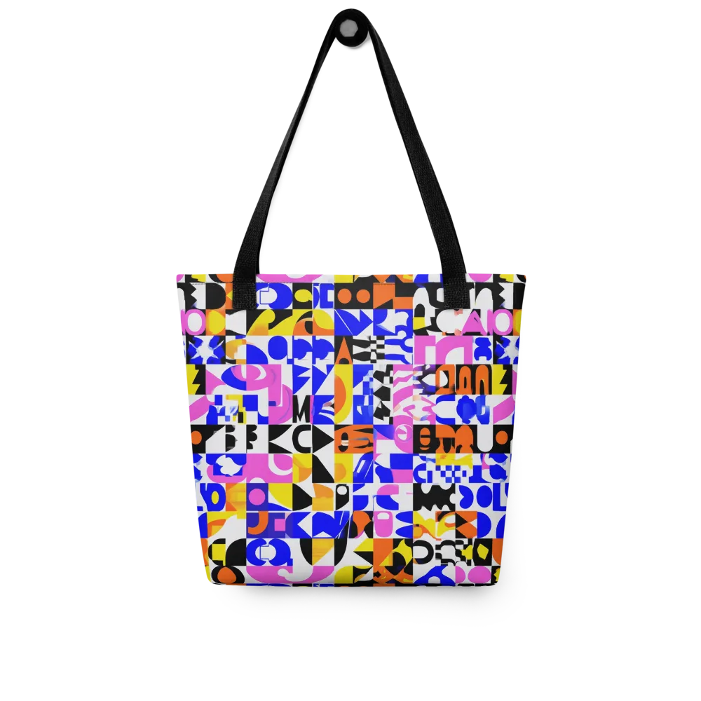 Chromatic Glyph Grid on Tote Bag — Front