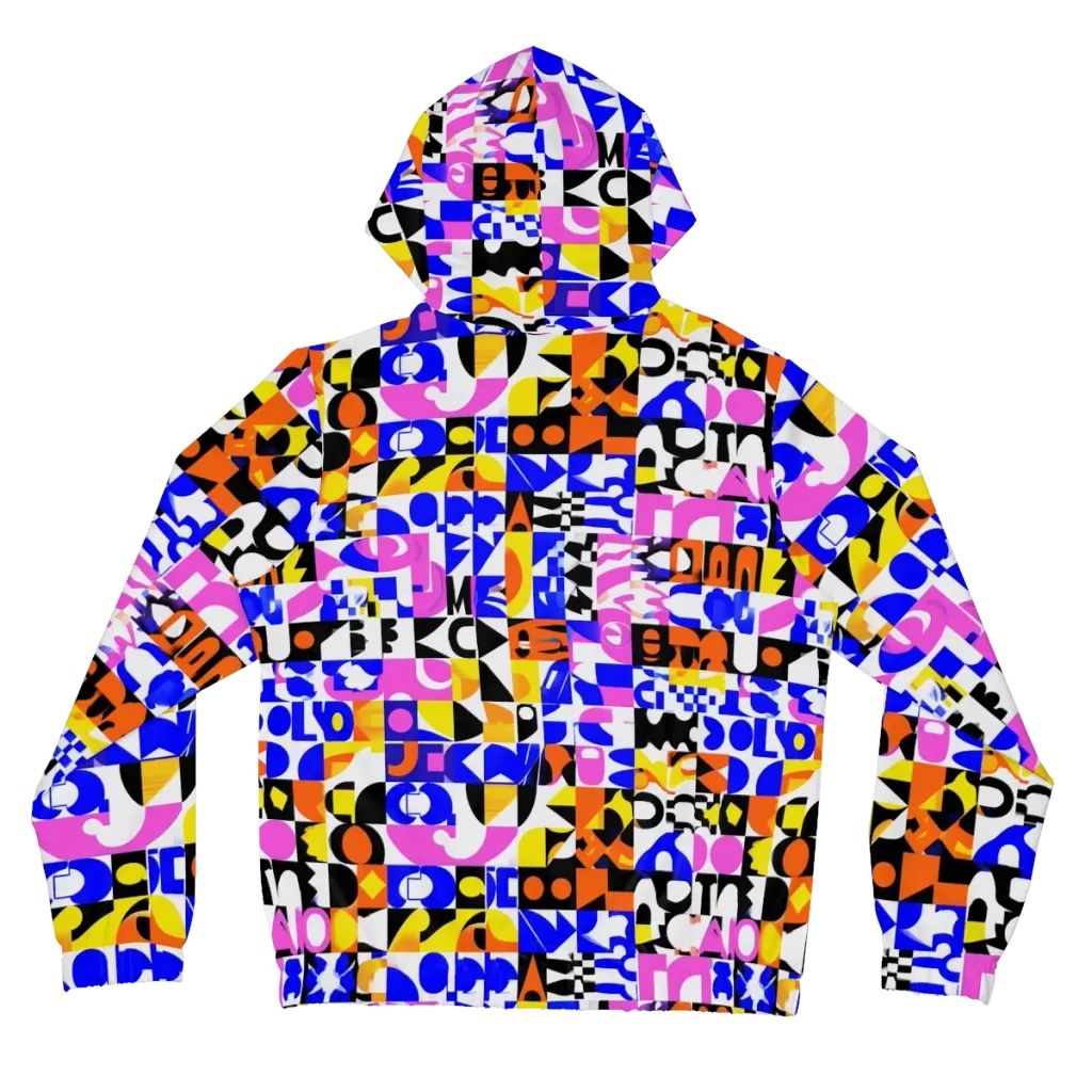 Chromatic Glyph Grid on Women's Full-Zip Hoodie — Back