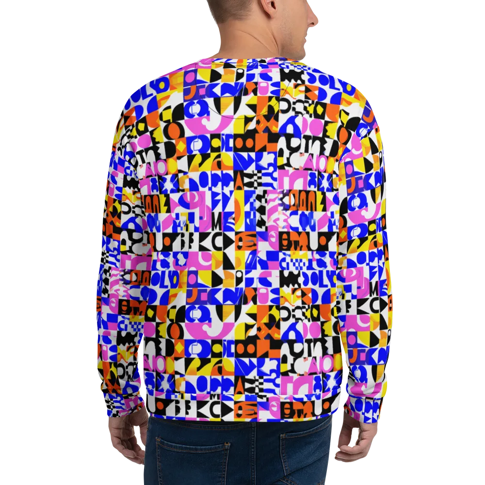 Chromatic Glyph Grid on Sweatshirt — Back