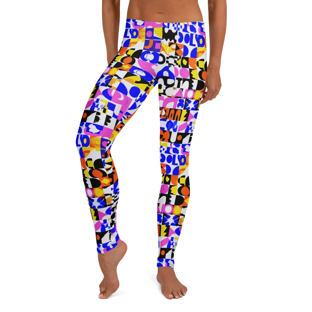 Chromatic Glyph Grid on Leggings — Front