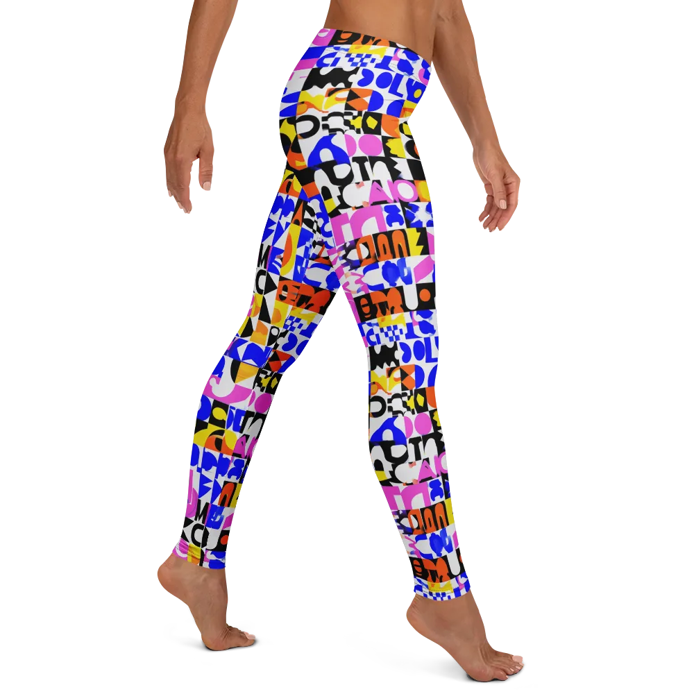 Chromatic Glyph Grid on Leggings — Right