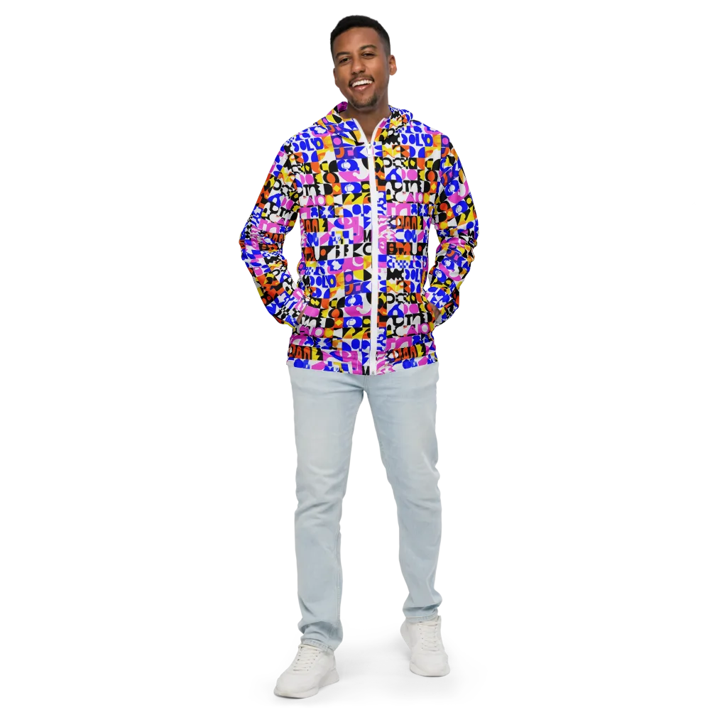 Chromatic Glyph Grid on Men's Windbreaker — Front