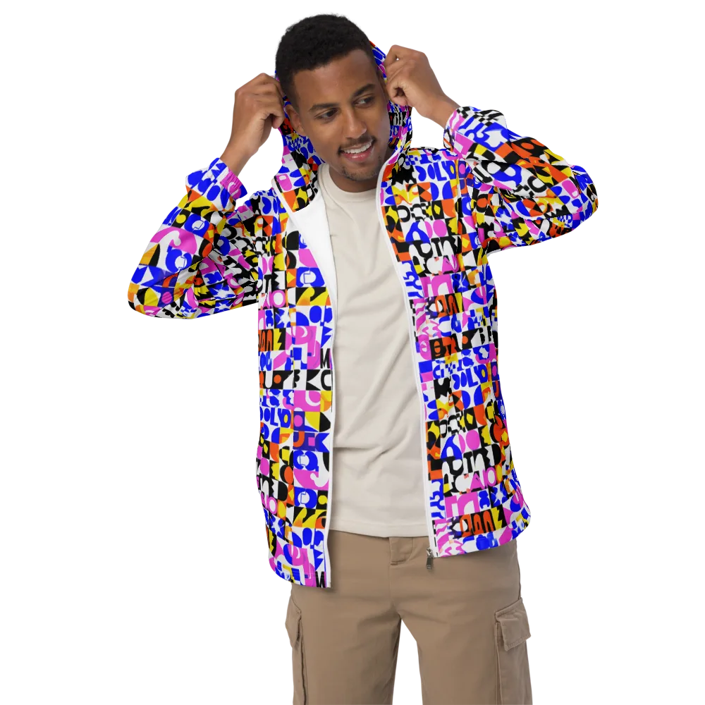Chromatic Glyph Grid on Men's Windbreaker — Front