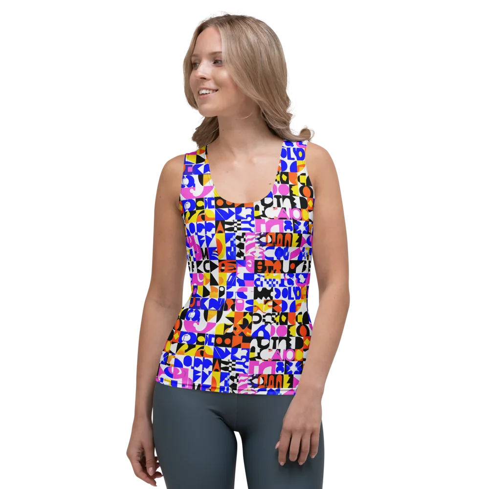 Chromatic Glyph Grid on Women's Tank Top — Front