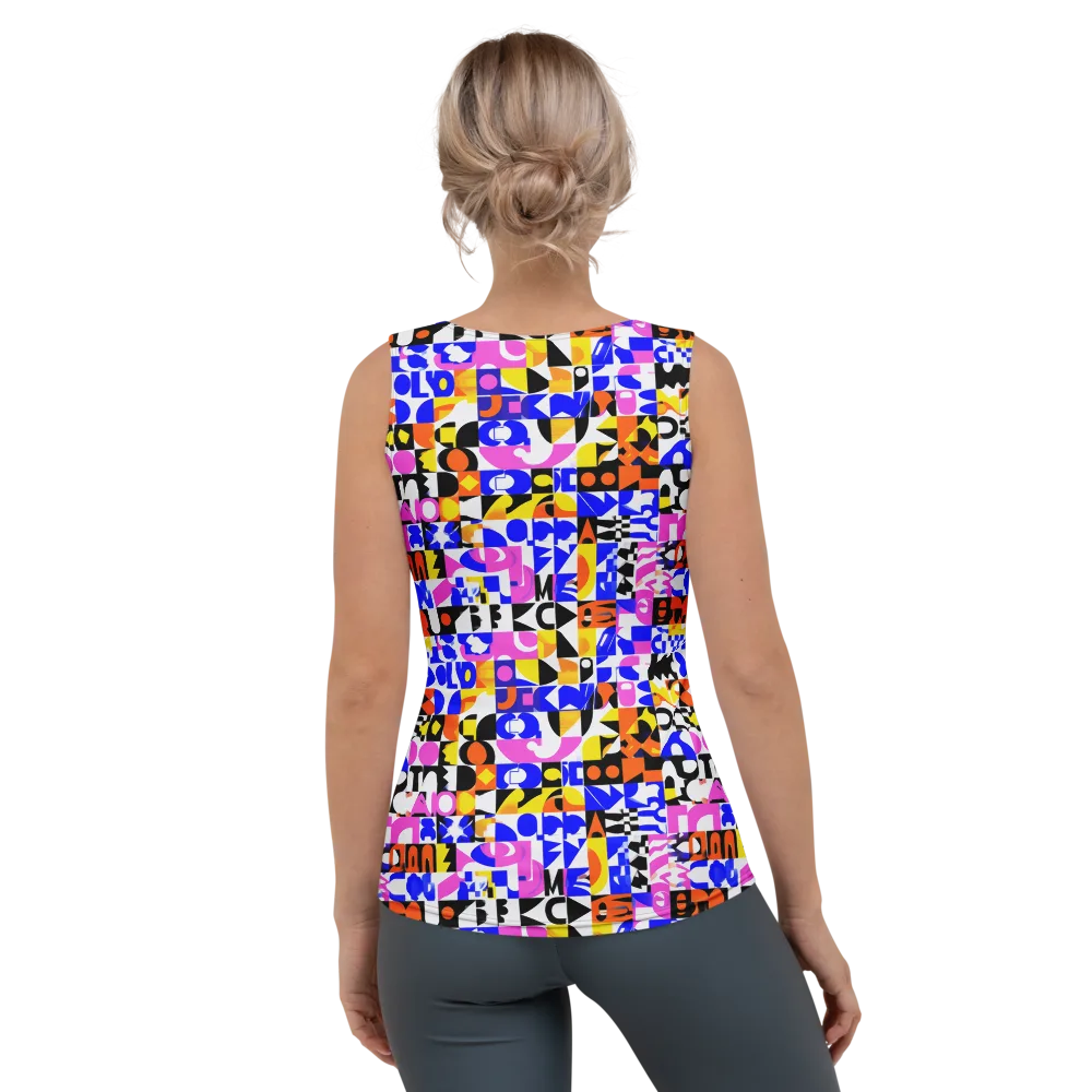 Chromatic Glyph Grid on Women's Tank Top — Back