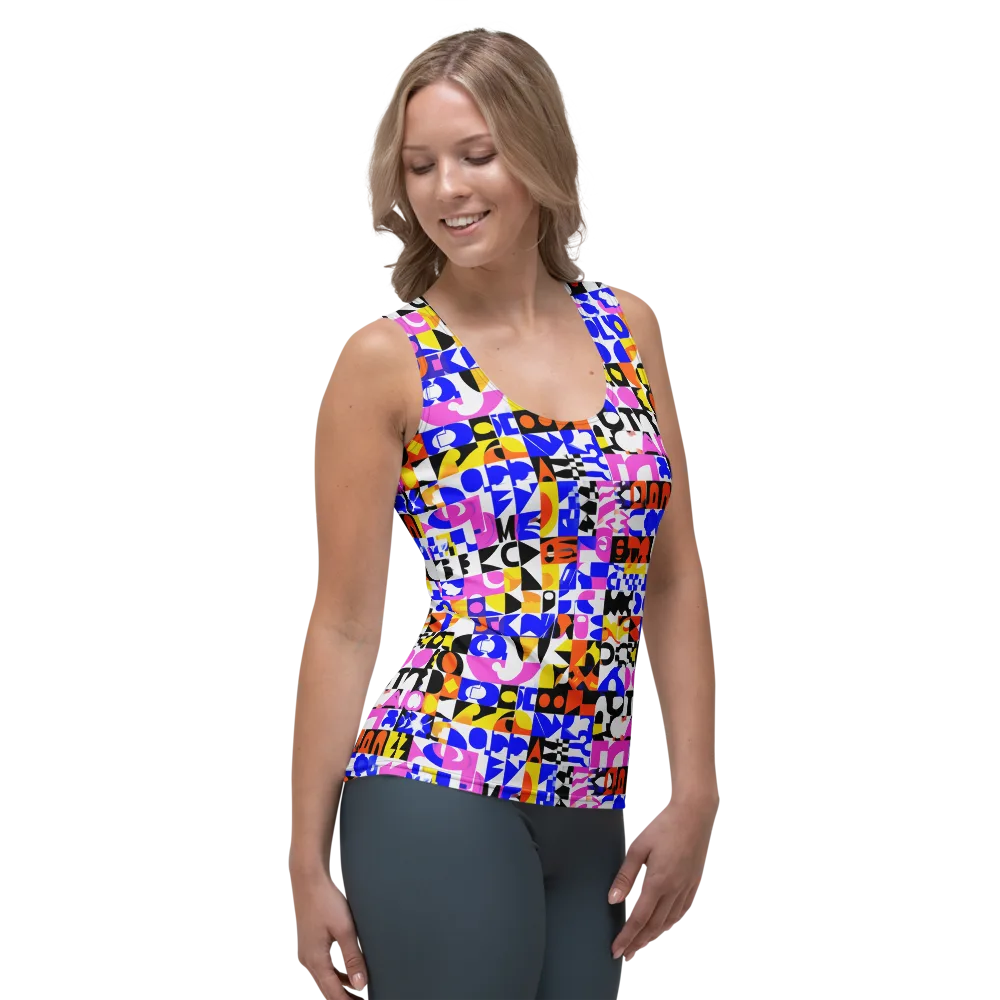 Chromatic Glyph Grid on Women's Tank Top — Right Front