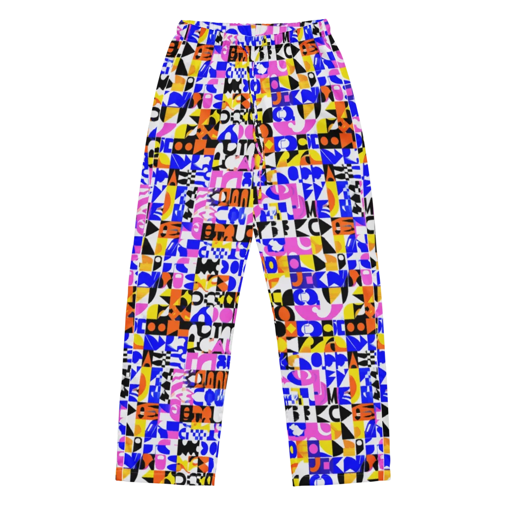 Chromatic Glyph Grid on Women's Pajama Pants — Front